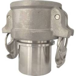 Camlock hembra tipo C - EN 14420 - 7 con espiga lisa - Anillas de seguridad -Junta NBR