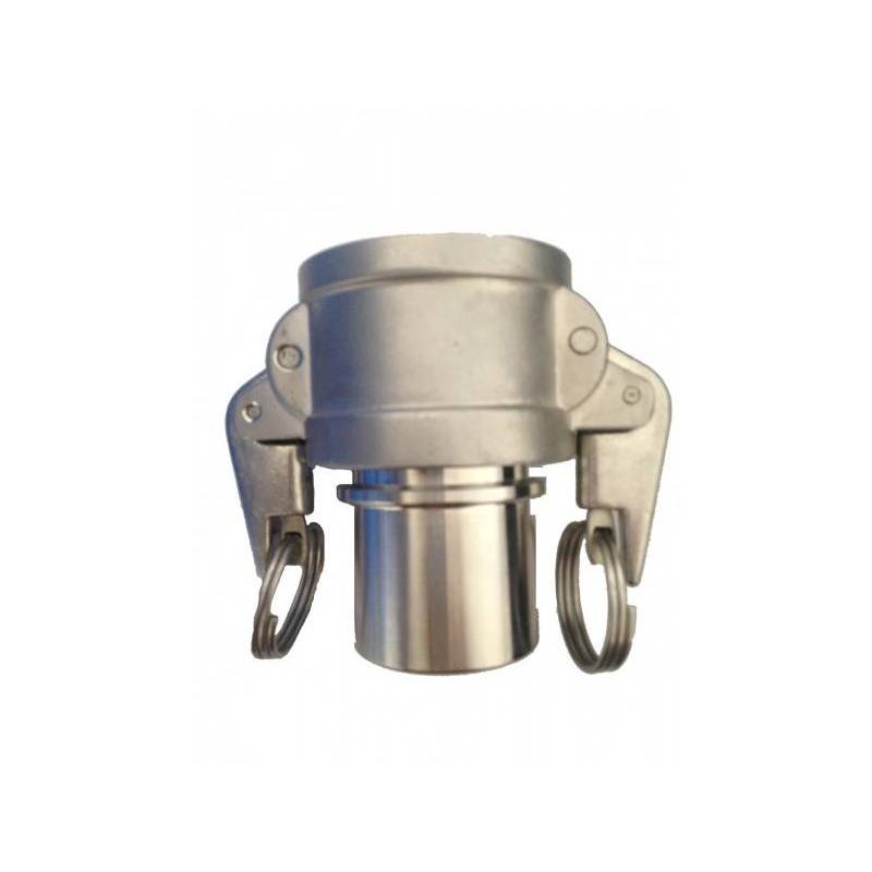 Camlock tipo C security-DIN: acople hembra - espiga lisa con cuello de seguridad - palancas de seguridad -Junta NBR