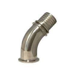 Codo 45° Clamp con espiga dentada y cuello de seguridad - DIN32676
