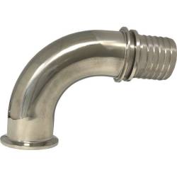 Codo 90° Clamp con espiga dentada y cuello de seguridad - DIN32676