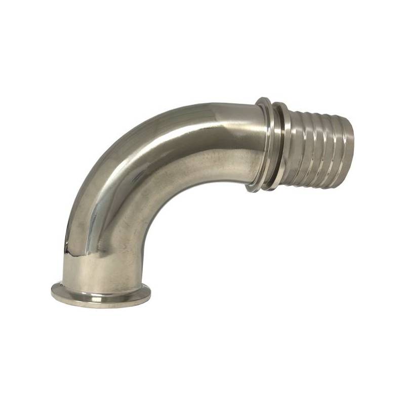 Codo 90° Clamp con espiga dentada y cuello de seguridad - DIN32676