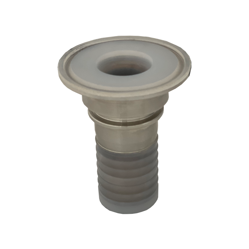 Racor Clamp con recubrimiento de PFA. Espiga con cuello de seguridad - DIN32676