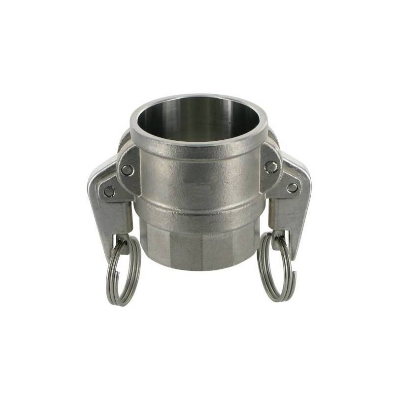 Camlock tipo D - Security: acople hembra - rosca hembra BSPP - palancas de seguridad - Junta NBR