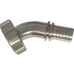 45°Hembra DIN con espiga dentada y cuello de seguridad (tuerca DIN)
