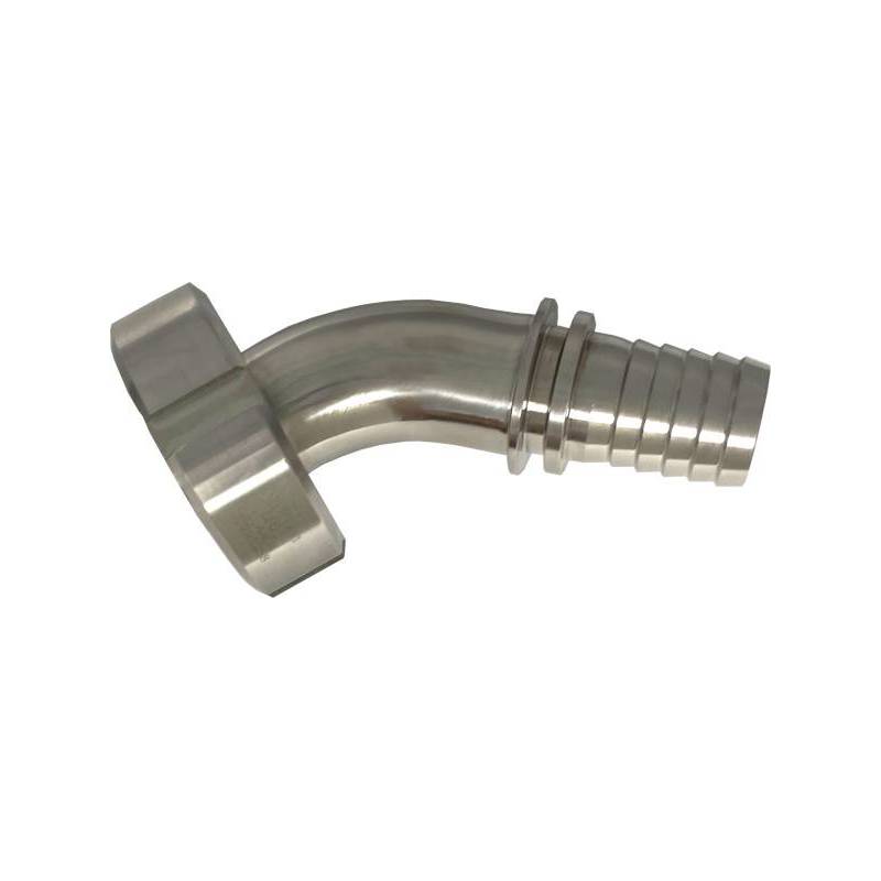 45°Hembra DIN con espiga dentada y cuello de seguridad (tuerca DIN)