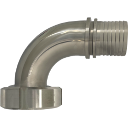 90° Hembra DIN con espiga dentada y cuello de seguridad (tuerca DIN)