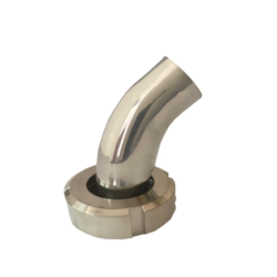 Hembra con tuerca DIN 11851 con extremo para soldar - Codo 45°