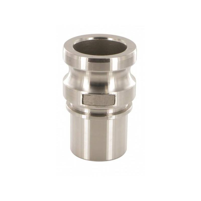 Camlock tipo E - DIN: acople macho - espiga lisa y cuello de seguridad