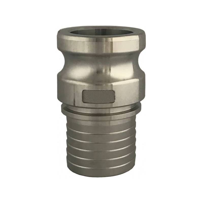 Camlock tipo E - DIN: acople macho - espiga dentada y cuello de seguridaad