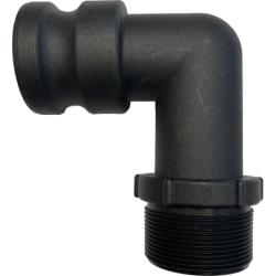 Camlock tipo F: acople macho - rosca macho BSPT (90° Codo)