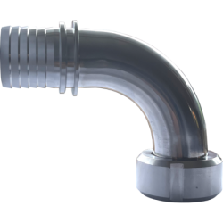 90° Acople rosca hembra BSPP EN 14420-2 con espiga dentada y cuello de seguridad - Junta PTFE