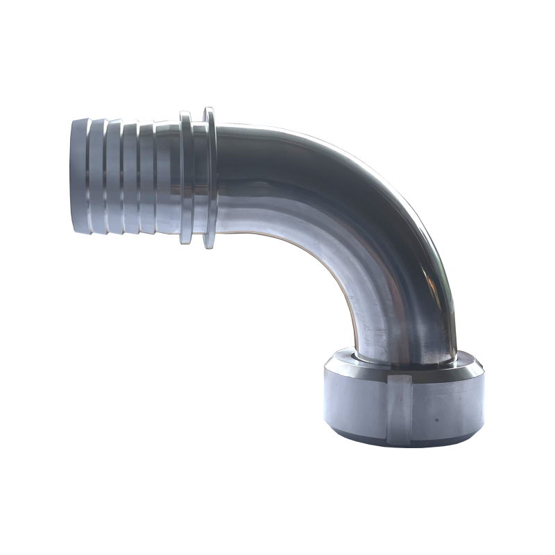 90° Acople rosca hembra BSPP EN 14420-2 con espiga dentada y cuello de seguridad - Junta PTFE
