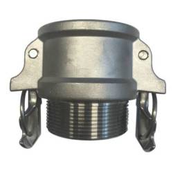 Camlock tipo B - Security: acople hembra - rosca macho BSPT - Anillas de seguridad - Junta NBR