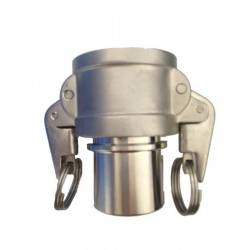 Camlock tipo C security-DIN: acople hembra - espiga lisa con cuello de seguridad - palancas de seguridad -Junta NBR