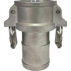 Camlock tipo C - Security: acople hembra - espiga con cuello de seguridad - Anillas de seguridad - Junta NBR
