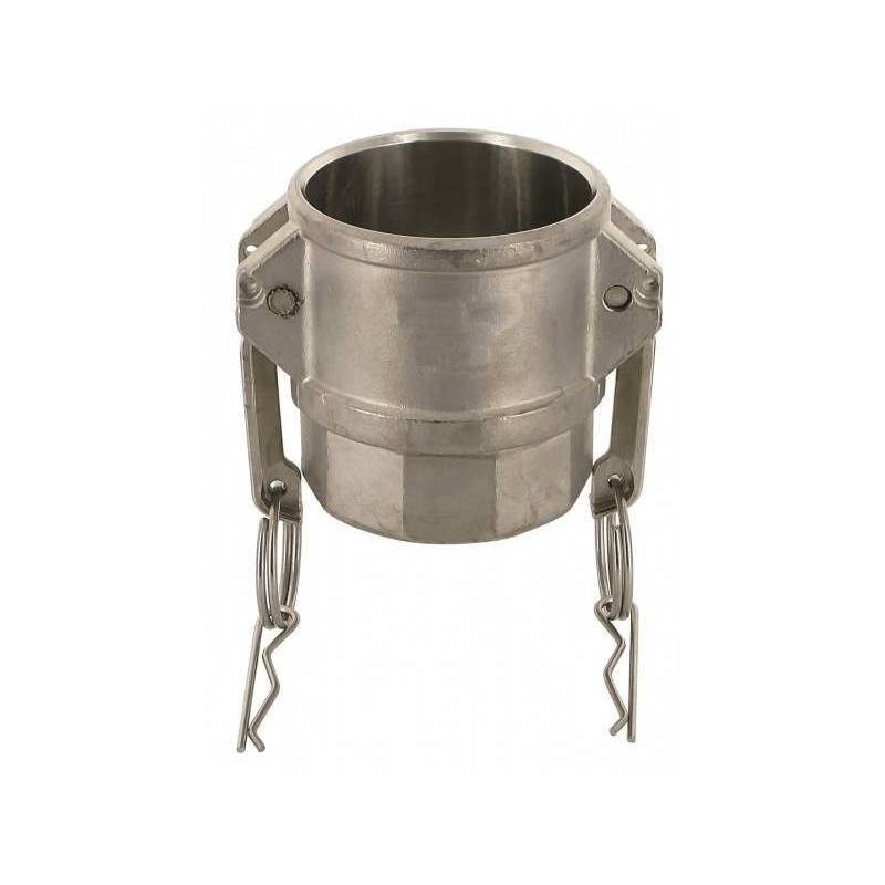 Camlock tipo D - DIN: acople hembra - rosca hembra BSPP - Junta NBR + Junta rosca PTFE