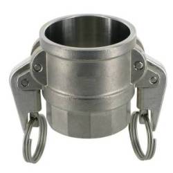 Camlock tipo D security - DIN: acople hembra - rosca hembra BSPP - palancas de seguridad - Junta NBR + Junta rosca PTFE