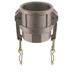 Camlock tipo D: acople hembra - rosca hembra BSPP - Junta NBR - Sellado plano con junta de rosca NBR