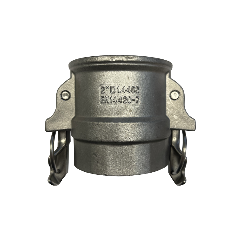 Camlock tipo D security - DIN: acople hembra - rosca hembra BSPP - Anillas de seguridad - Junta NBR + Junta rosca PTFE