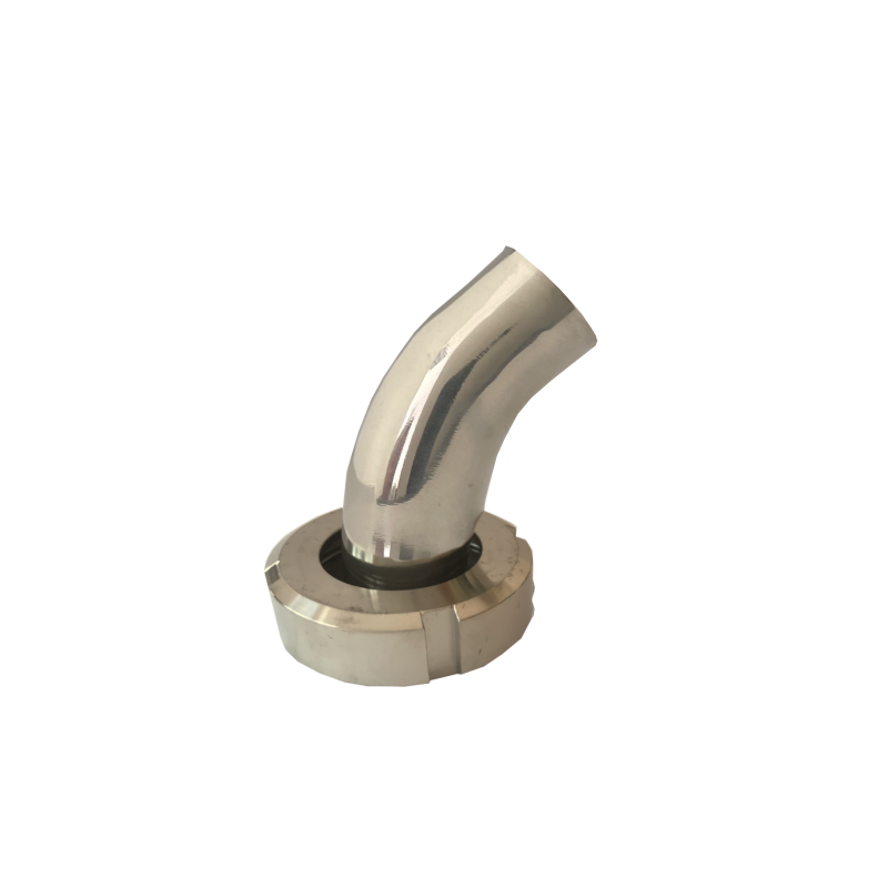 Hembra con tuerca DIN 11851 con extremo para soldar - Codo 45°