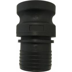 Adaptador macho tipo E con espiga dentada y cuello de seguridad