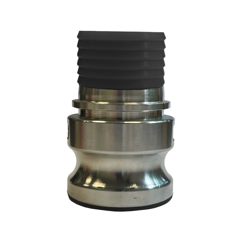 Camlock tipo E - DIN: acople macho - espiga dentada y cuello de seguridad - Recubierto de PFA