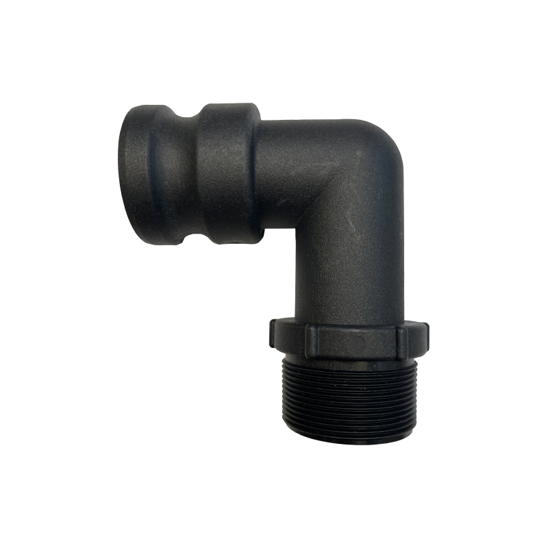 Camlock tipo F: acople macho - rosca macho BSPT (90° Codo)
