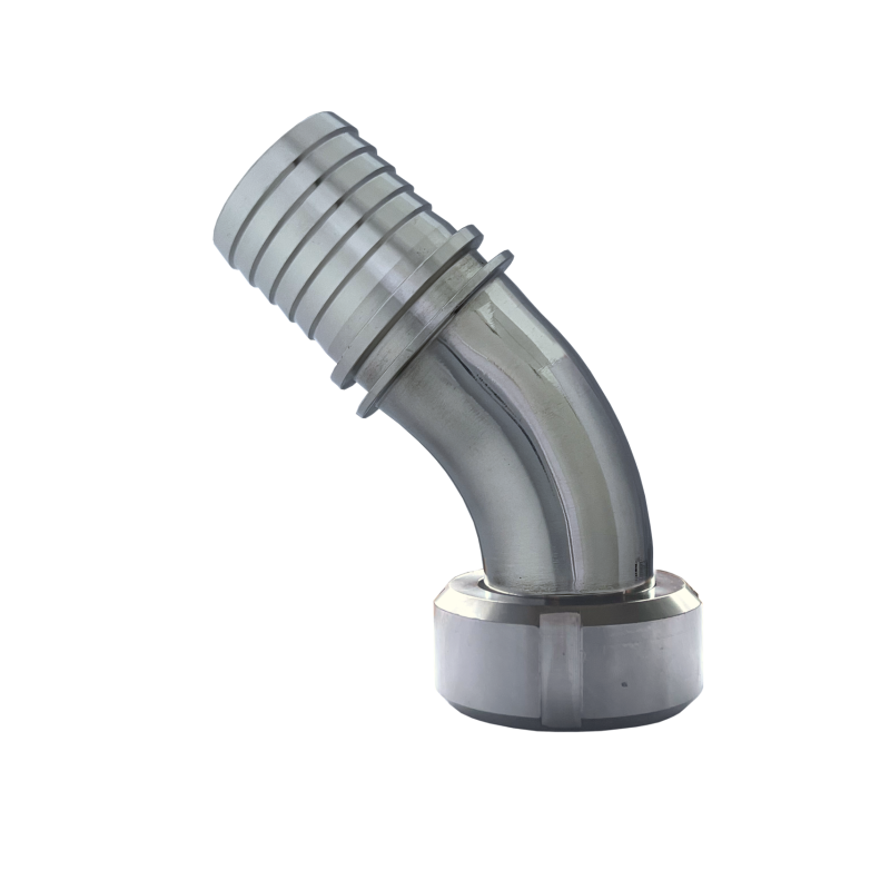 45° Acople rosca hembra BSPP EN 14420-2 con espiga dentada y cuello de seguridad - Junta PTFE