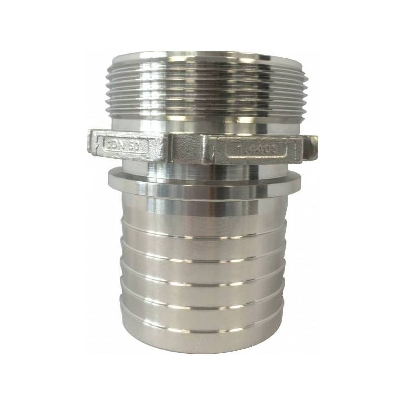 Acople rosca macho BSPP EN 14420-2 con espiga dentada y cuello de seguridad